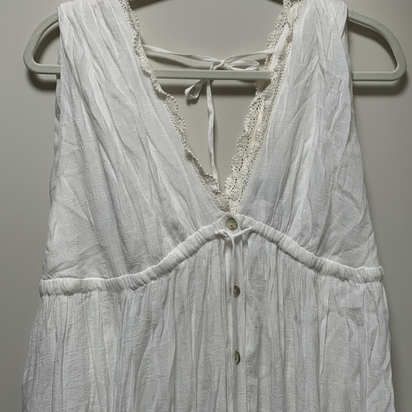 Mahina White Button Down Maxi Dress Size Small - Picture 2 of 6